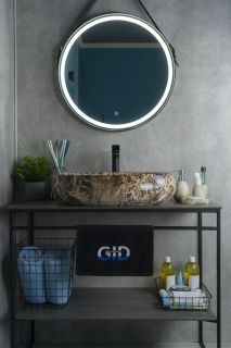 Раковина Gid Mnc168 54409 накладная под камень глянцевая 60x41x15